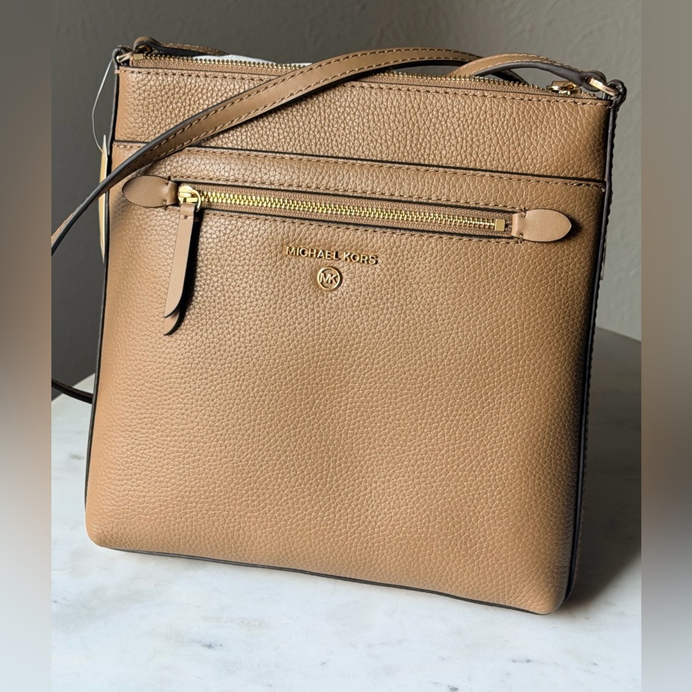 Michael Kors Brown Crossbody Bag with Gold Accents